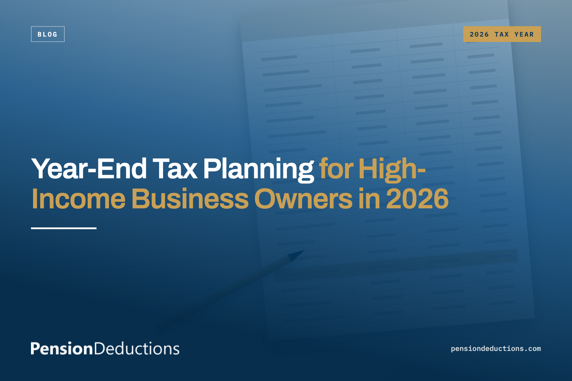 year end tax planning high income business owners 2026